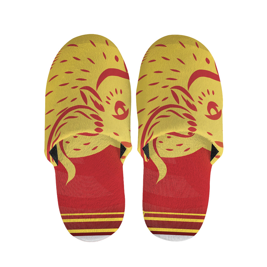Chinese Ox Zodiac Symbol Print Slippers