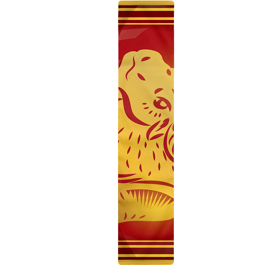 Chinese Ox Zodiac Symbol Print Table Runner