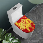 Chinese Ox Zodiac Symbol Print Toilet Lid Cover