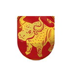 Chinese Ox Zodiac Symbol Print Toilet Lid Cover