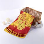 Chinese Ox Zodiac Symbol Print Towel