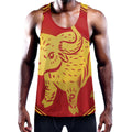 Chinese Ox Zodiac Symbol Print Men's Workout Tank Top