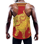 Chinese Ox Zodiac Symbol Print Training Tank Top