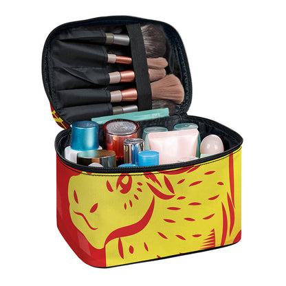 Chinese Ox Zodiac Symbol Print Travel Makeup Bag