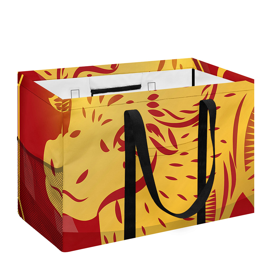 Chinese Ox Zodiac Symbol Print Utility Tote Bag