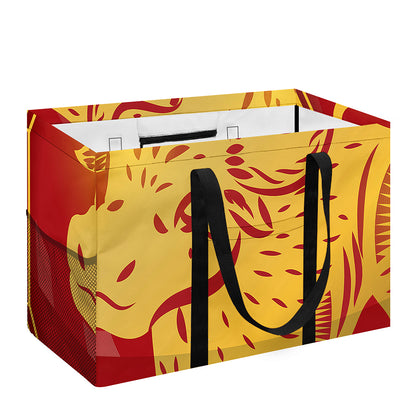 Chinese Ox Zodiac Symbol Print Utility Tote Bag