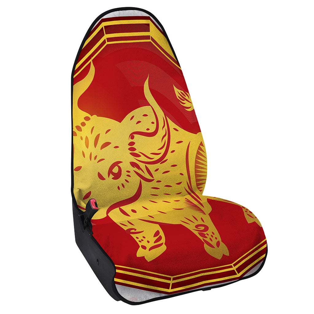 Chinese Ox Zodiac Symbol Print Waterproof Car Seat Cover