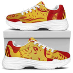 Chinese Ox Zodiac Symbol Print White Chunky Shoes