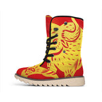 Chinese Ox Zodiac Symbol Print Winter Boots