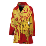 Chinese Ox Zodiac Symbol Print Women's Bathrobe