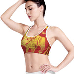 Chinese Ox Zodiac Symbol Print Women's Sports Bra