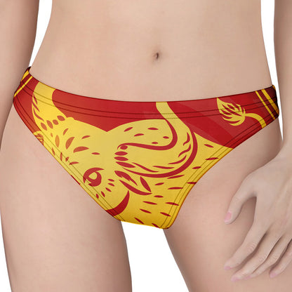 Chinese Ox Zodiac Symbol Print Women's Thong