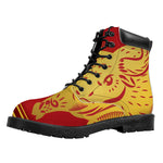 Chinese Ox Zodiac Symbol Print Work Boots