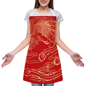 Chinese Phoenix Print Adjustable Apron