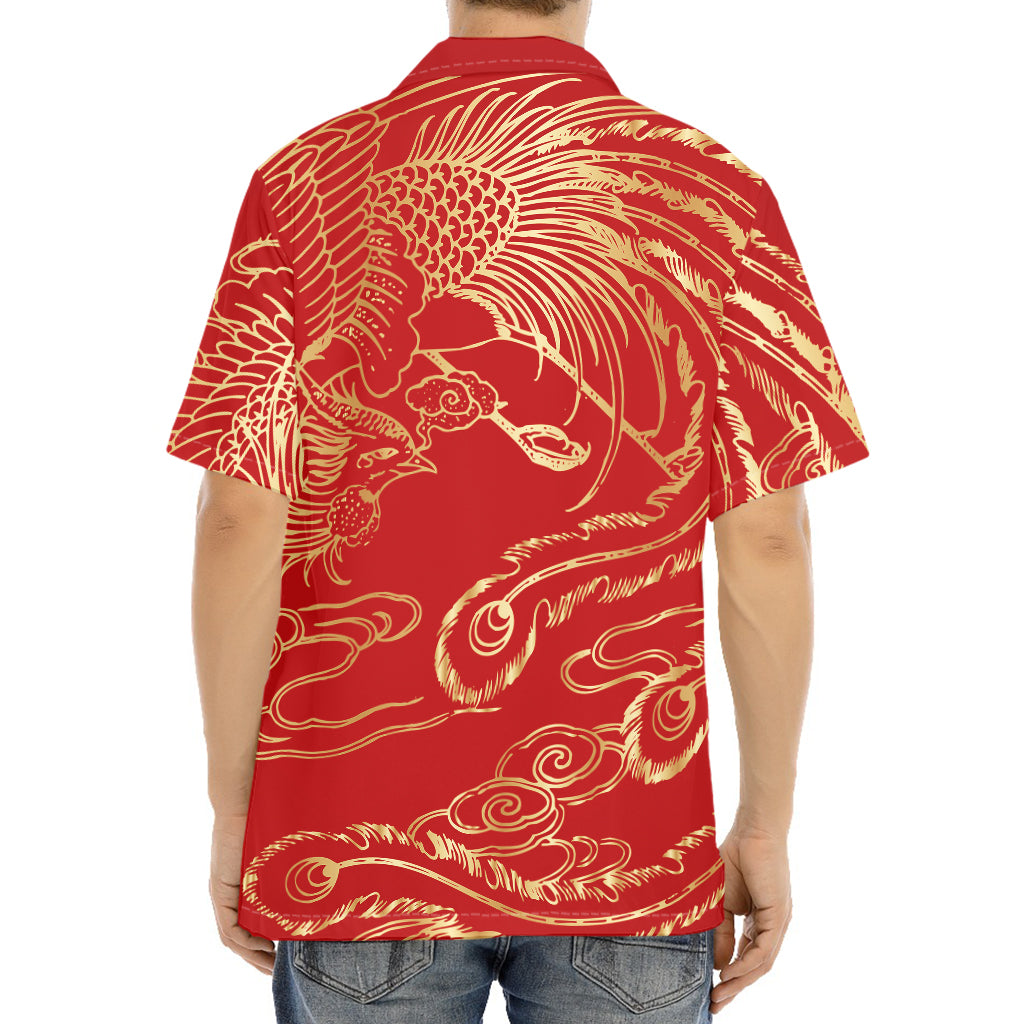 Chinese Phoenix Print Aloha Shirt