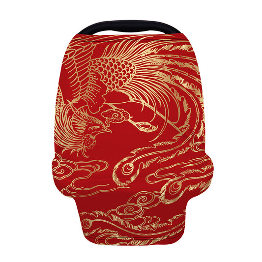 Chinese Phoenix Print Baby Seat Cover