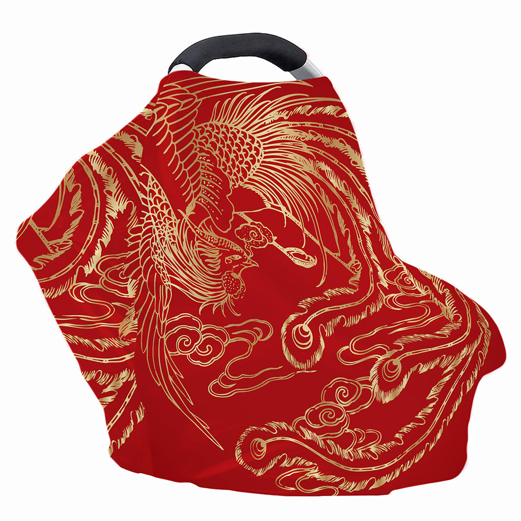 Chinese Phoenix Print Baby Seat Cover