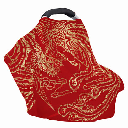 Chinese Phoenix Print Baby Seat Cover