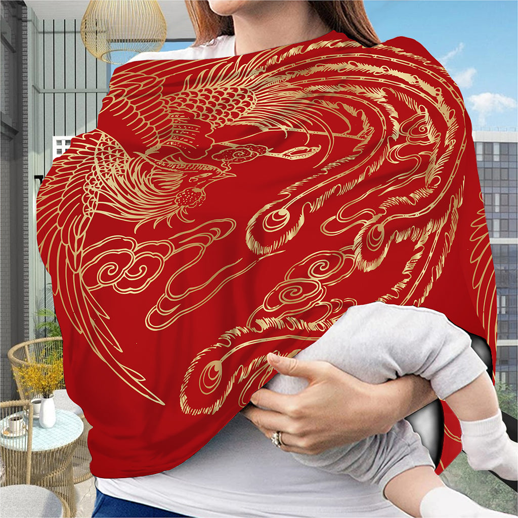 Chinese Phoenix Print Baby Seat Cover