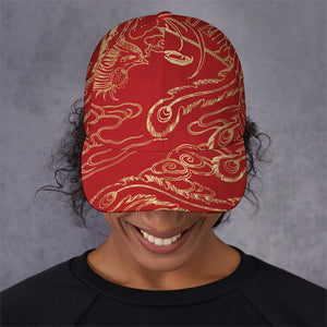 Chinese Phoenix Print Baseball Cap