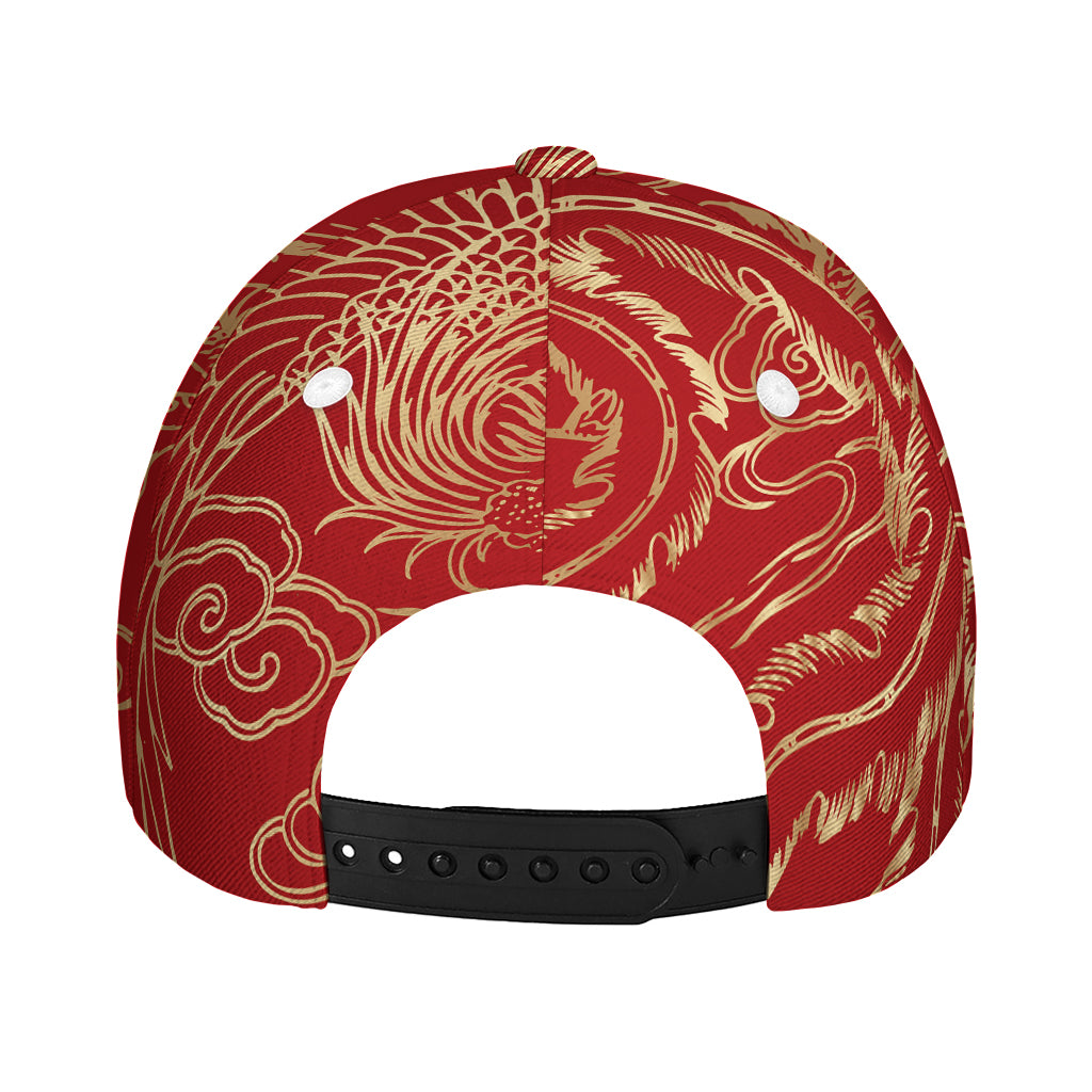 Chinese Phoenix Print Baseball Cap