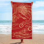 Chinese Phoenix Print Beach Towel