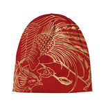 Chinese Phoenix Print Beanie