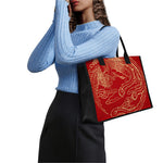 Chinese Phoenix Print Canvas Tote Bag