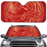Chinese Phoenix Print Car Windshield Sun Shade