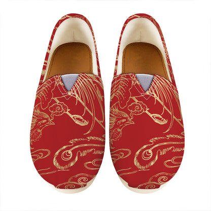 Chinese Phoenix Print Casual Shoes