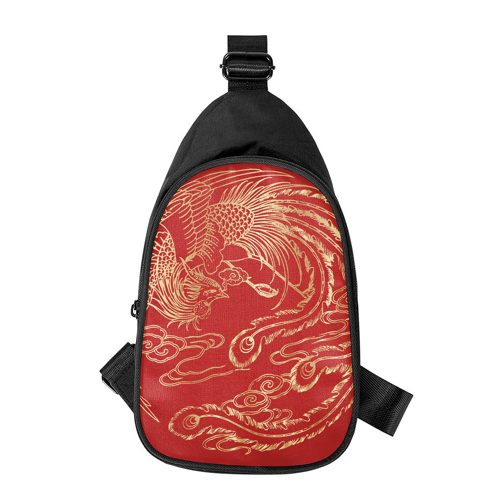 Chinese Phoenix Print Chest Bag