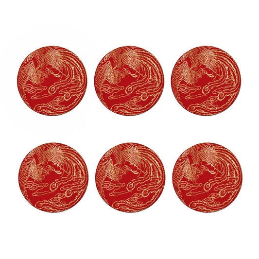 Chinese Phoenix Print Coaster Set