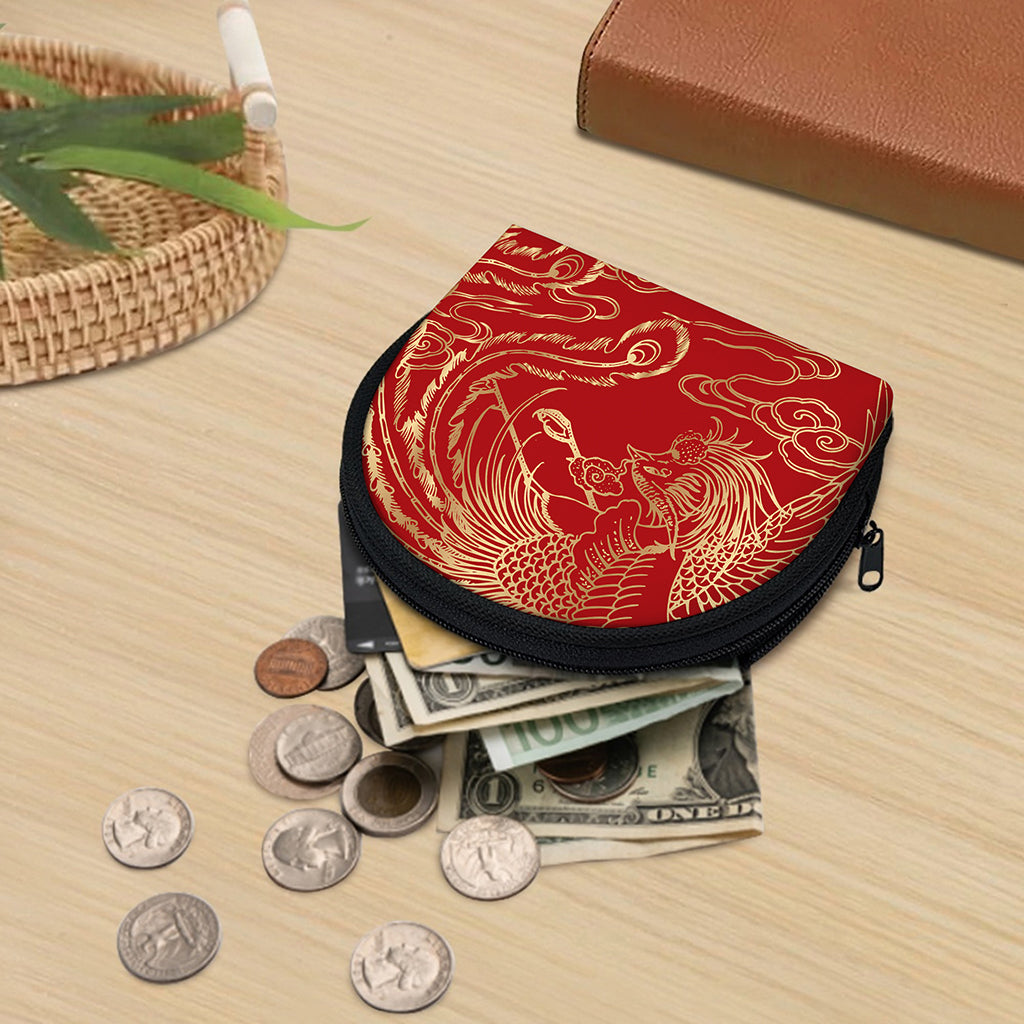 Chinese Phoenix Print Coin Purse