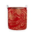 Chinese Phoenix Print Collapsible Laundry Basket