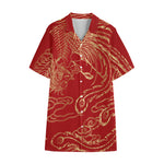Chinese Phoenix Print Cotton Hawaiian Shirt