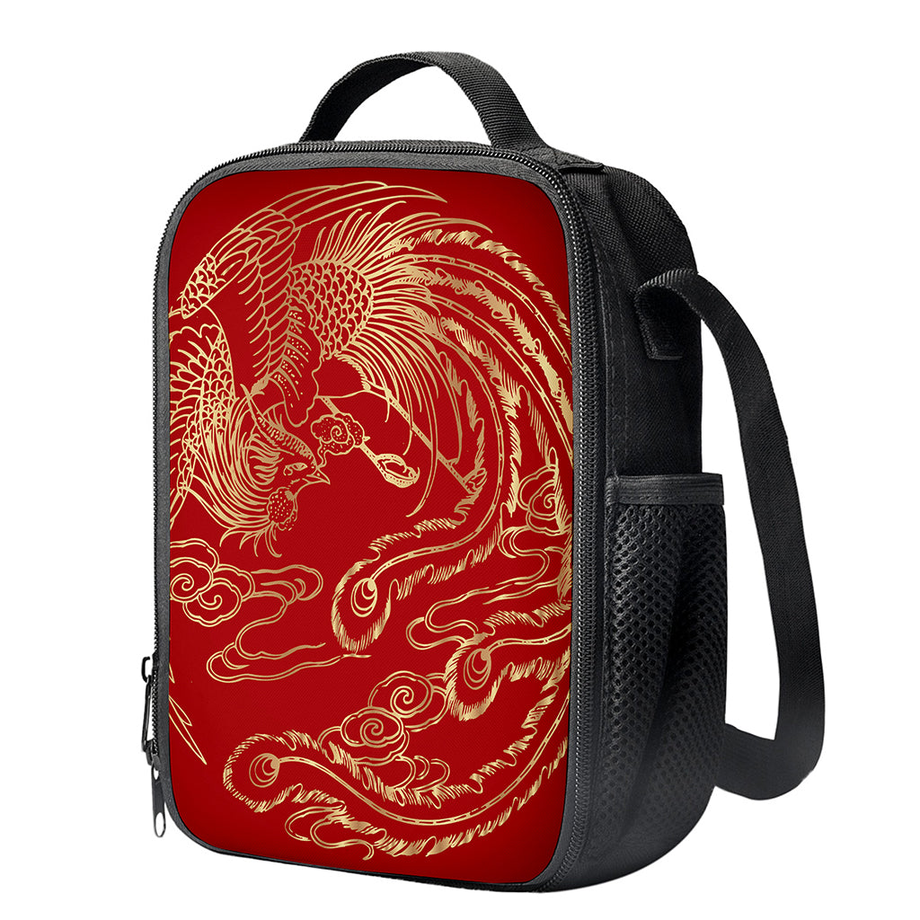 Chinese Phoenix Print Crossbody Lunch Bag