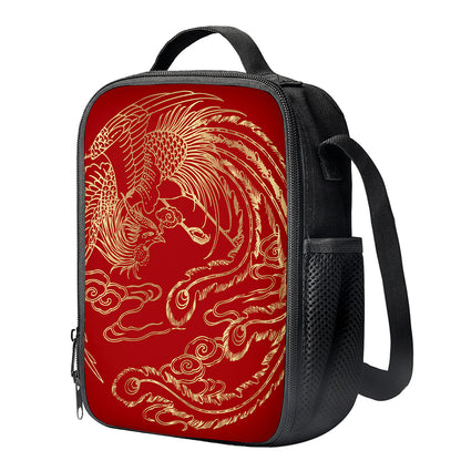 Chinese Phoenix Print Crossbody Lunch Bag