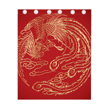 Chinese Phoenix Print Curtain