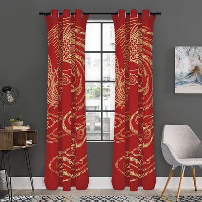 Chinese Phoenix Print Curtain