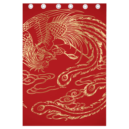 Chinese Phoenix Print Curtain