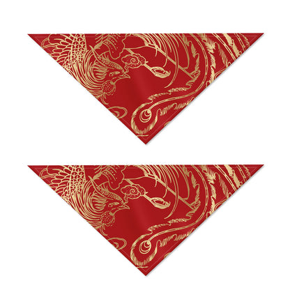 Chinese Phoenix Print Dog Bandana