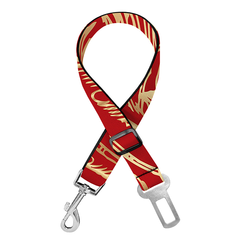 Chinese Phoenix Print Dog Seat Belt