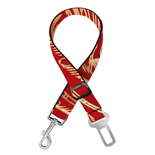 Chinese Phoenix Print Dog Seat Belt