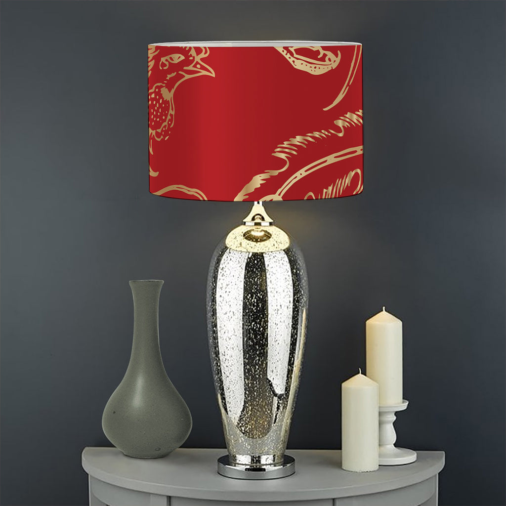 Chinese Phoenix Print Drum Lamp Shade