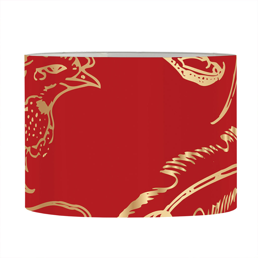 Chinese Phoenix Print Drum Lamp Shade