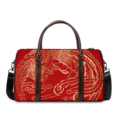 Chinese Phoenix Print Duffle Bag