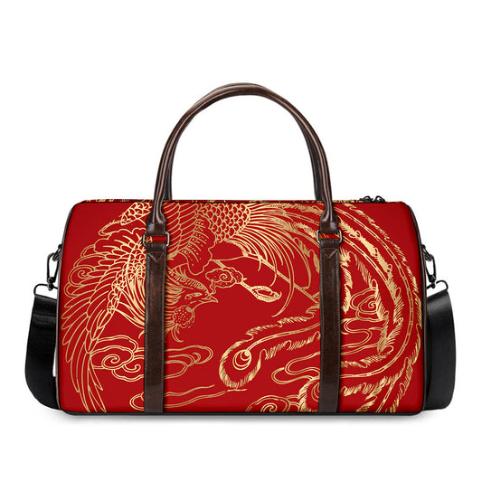 Chinese Phoenix Print Duffle Bag