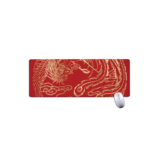 Chinese Phoenix Print Extended Mouse Pad