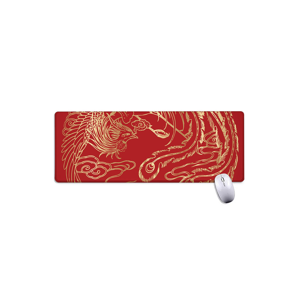 Chinese Phoenix Print Extended Mouse Pad