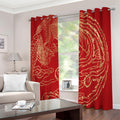 Chinese Phoenix Print Extra Wide Grommet Curtains
